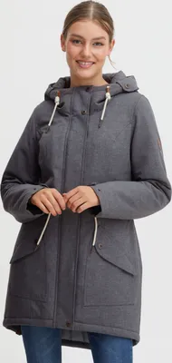 Produktbild von OXMO OXMelly Damen Übergangsmantel Parka Lange Jacke mit Kapuze