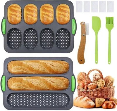 Productafbeelding van Silicone Baguette Bakvorm en Brood Bakvorm Set - 2-delig