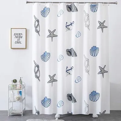 Image de Séparation de lavabo - lavable - 240 x 200 cm - bleu/blanc - PEVA