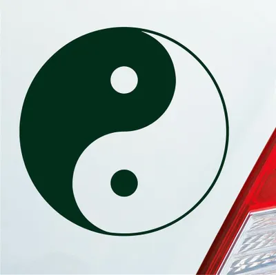 Produktbild von Auto Aufkleber Yin und Yang Symbol KFZ 10x10 cm Dunkelgrün Sticker Heckscheibenaufkleber