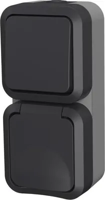 Image de Double Va et Vient + Prise Verticale, Extérieure IP55, 250V 16A, Aqua Pro