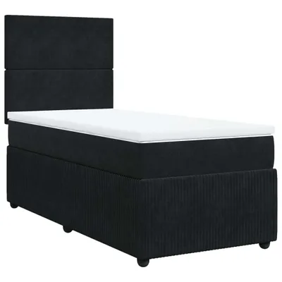 Produktbild von Boxspringbett mit Matratze Schwarz 90x190 cm Samt