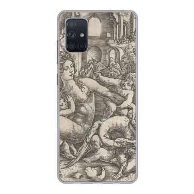 Produktbild von MuchoWow® Handyhülle Schutzhülle Hülle für Samsung Galaxy A71 Leda und der Schwan mit ihren vier Kindern - Gemälde von Meister IB mit dem Vogel Silikon Softcase Handy Hülle - Kartenbesitzer