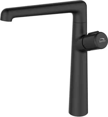 Produktbild von BADLAND Waschtischarmatur Wasserhahn Hoch PRETTO Mischbatterie für Badezimmer in Schwarz + Click-Clack