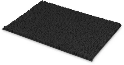 Obrázek produktu pro Unyqoos® Černá koupelnová předložka ze ženilky, 80 x 50 cm, s protiskluzovou úpravou a vysokou savostí