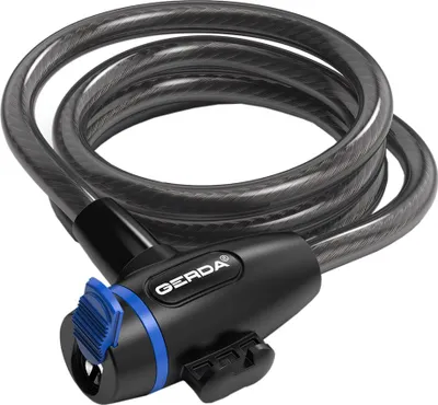 Produktbild von GERDA FLEX 1200/8S Fahrradschloss mit rundem Gehäuse, schwarz, inkl. Halter