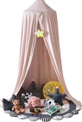 Zdjęcie produktu dla Zasłona baldachimowa do namiotu tipi wisząca w kolorze jasnoróżowym