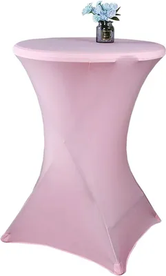 Immagine prodotto di Jumada's - Copritavolo alto/gonna per tavolo alto - Spandex - Diametro 80 cm - Rosa chiaro