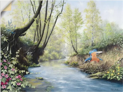 Produktbild von ARTland Wandbild, selbstklebend Eisvogel III Größe: 80x60 cm