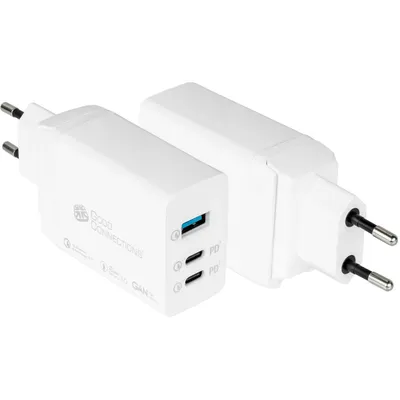 Produktbild von GoodConnections Charger 65W 3-Port 2xUSB-C/USB-A QC3.0 Weiß