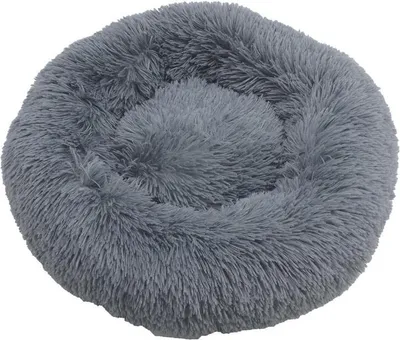 Produktbild von Hundebett Hundekissen Hundekorb 80 cm Plüsch Tierbett Hundesofa Dunkelgrau