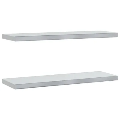 Zdjęcie produktu dla Półki ścienne, 2 szt., 75x23,5 cm, srebrna stal nierdzewna