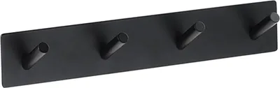 Produktbild von BEASY Kleiderhaken Edelstahl Schwarz 38x255x45 mm für Bad & Küche >> zum Kleben