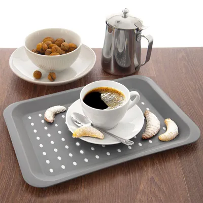Produktbild von Orion Servierplatte Servierteller Kellnertablett Serviertablett Küchentablett grau 33x23 cm