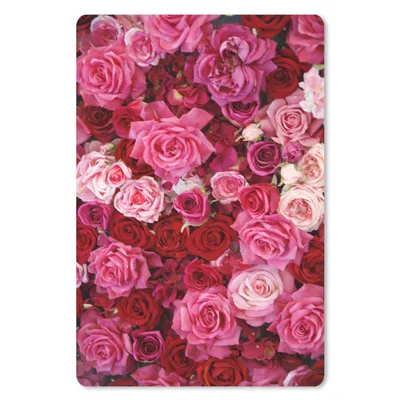 Obrázok produktu pre Podložka pod myš - Ruže - ružová - červená - 18x27cm - Rohožka pod myš