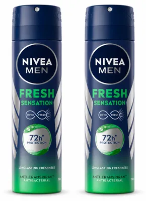 Obrázek produktu pro 2 x NIVEA MEN Fresh Sensation, antiperspirační sprej - 150 ml - výhodná balení - 2 kusy