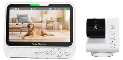 Zdjęcie produktu dla Monitory niemowląt z funkcją przesyłania dźwięku i obrazu, funkcją interkomu, trybem nocnym, z kablem Type-C