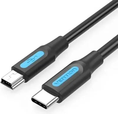 Obrázok produktu pre Vention COWBD, 0,5 m, Mini-USB B, USB C, USB 2.0, 0,48 Gbit/s, Čierna
