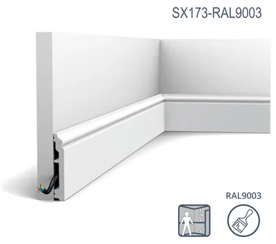 Produktbild von Orac Decor SX173-RAL9003 AXXENT CONTOUR Sockelleiste bereits lackiert weiß 2 m