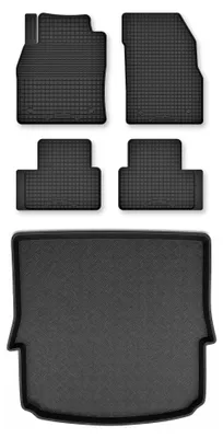 Zdjęcie produktu dla Dywaniki gumowe + mata bagażnika do Volvo S40 II 2004-2007 (sedan) – czarne, dobierane – Wielganizator Semi-Universal