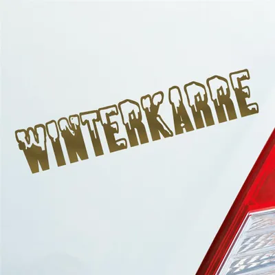 Produktbild von Auto Aufkleber Winterkarre Tuning 15x3 cm Gold Sticker Heckscheibenaufkleber