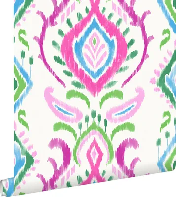 Obrázok produktu pre ESTAhome tapeta barokový vzor zelená a ružová 53 cm x 10,05 m