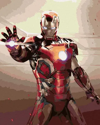 Obrázek produktu pro Zuty - Malování podle čísel - IRON MAN V BOJI, 40x50 cm, bez rámu a bez vypnutí plátna