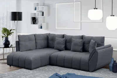 Produktbild von AX LIVING Ecksofa mit Schlaffunktion Corleone L Sofa Grau 268 cm
