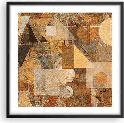 Produktbild von Gerahmtes Poster - Schwarzer Rahmen - Abstraktion Figuren Geometrisch - 50x50 cm - Wand Bild - Wanddeko - Wandbilder - Kunstposter - Wandposter - Bilderrahmen - Bilder - Kunstdruck - P2BAC50x50-4387