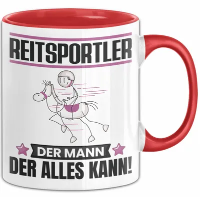 Produktbild von Reitsportler Tasse Geschenk für Reitsportler Der Mann Der Alles Kann Geschenkidee zum Geburtstag (Rot)