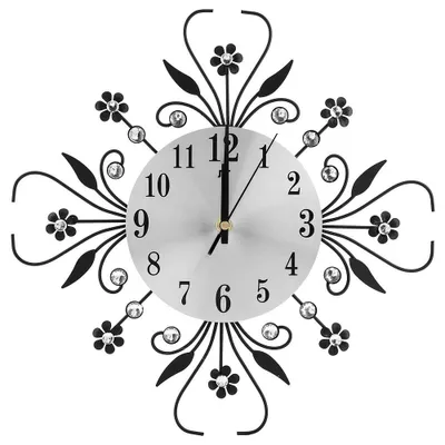 Produktbild von Elzusha – Elegante Wanduhr in Blütenform mit Diamantakzenten – 35 cm