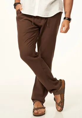 Produktbild von behype. Herren Sommerhose im Chinohosen Stil mit Gummibund & Kordel Herren luftige Stoffhose als Sommerhose - Freizeithose