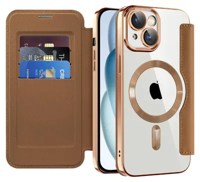 Obrázok produktu pre Techsuit - SmartMag Book puzdro na iPhone 15 - hnedé
