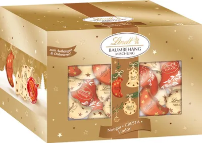 Produktbild von Lindt Baumbehang Mix Weihnachten Vollmilch-Schokolade Packung 500g