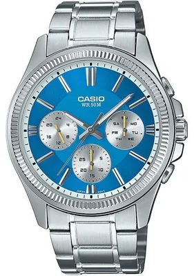 Image de Montre CASIO MTP-1375PD, Homme, Bleu Foncé, Quartz, Analogique, Acier Inoxydable