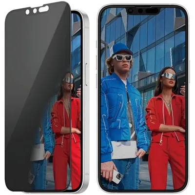 Obrázek produktu pro PanzerGlass ® 2-Way Privacy Screen Protector iPhone 17e | 16e | 14 | 13 | 13 Pro | Ultra-Wide Fit w. EasyAligner, Apple, Apple - iPhone 13, Apple - iPhone 13 Pro, Apple - iPhone 14, Apple - iPhone 16e, Aplikace nasucho, Odolné proti poškrábání, Odolný proti nárazům, Průhledná, 1 kusů