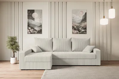 Produktbild von ALTDECOR Ecksofa mit Schlaffunktion und Bettkasten Corner Sofa Bett Eckcouch Couch L-Form Schlafcouch Ausziehbar Wohnlandschaft Schlafsofa Cauchsofa  ALESIA-L -231x140x90 cm Cremeweiß