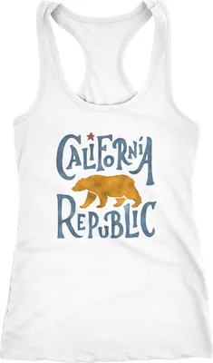 Produktbild von Damen Tank-Top California Republic Kalifornien Bär Racerback Neverless® weiß S