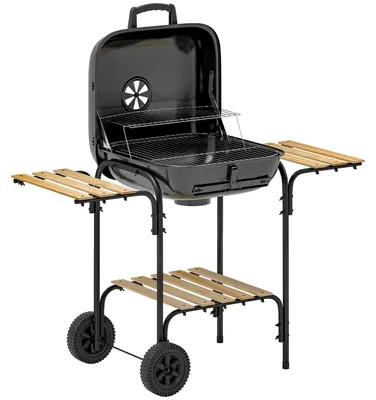 Produktbild von Holzkohlegrill mit verriegelbarem Deckel, Stahlrahmen, 1840 cm² Grillfläche