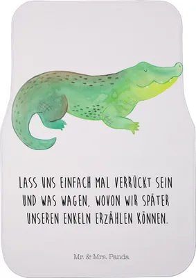 Produktbild von Mr. & Mrs. Panda Auto-Fußmatte Krokodil - Weiß - Geschenk, Fußmatte Auto, Krokodile, Meer, Automatte, Beste Freundin, Fürs, Verrückt sein, Lieblingsmensch, Autoteppich