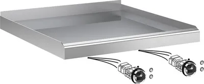 Zdjęcie produktu dla Płyta grillowa Mareno z powierzchnią do pieczenia ze stali nierdzewnej, 1/2 gładka - 1/2 żebrowana, 60 cm