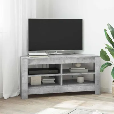 Image de Maison Exclusive - Meuble TV d'angle béton gris 102 x 40,5 x 45 cm Matériau dérivé du bois
