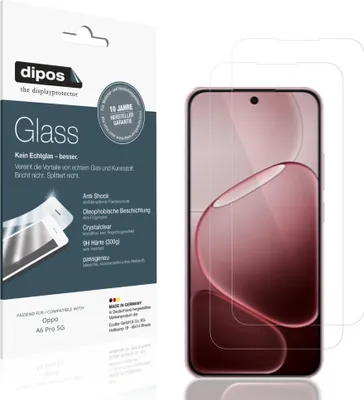 Image de 2x Protection ecrán pour Oppo A6 Pro 5G Verre souple Film Protecteur 9H dipos