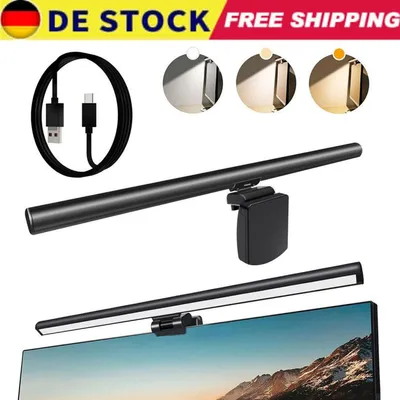 Produktbild von Computer Monitor Lampe LED Dimmbar Schreibtischlampe Bildschirmlampe Touch USB