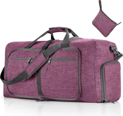 Obrázok produktu pre cestovná taška 115L s priehradkou na topánky, veľká skladacia taška na kempovanie, cestovanie, fitness - fialová