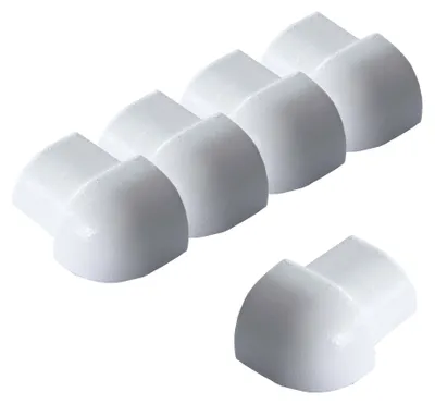 Produktbild von Dalsys 5x Außeneck für Fliesenschiene 12,5mm Aluminium (eloxiert) Viertelkreisprofil Weiß Fliesenprofil