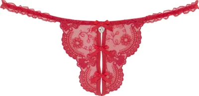 Produktbild von Petite fleur gold String-Ouvert mit Ouvert-Öffnung in y Bändchen-Optik rot Größe 44/46