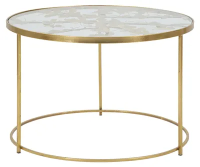 Image de Table basse Mauro Ferretti papillons Ø 60x40,5 cm or