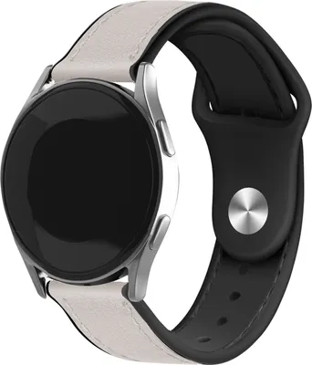 Produktbild von Strap-it Samsung Galaxy Watch 6 Classic 47mm Hybrid Leder Armband (Weiß)