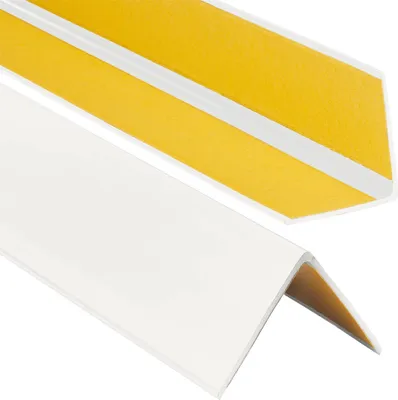 Produktbild von ProfiPVC Winkelprofil Selbstklebend Kunststoffwinkel aus PVC-Gummi, elastischer Kantenschutz, Eckschutzprofil, einfache Montage - 50x50mm 1,30 m, Weiß